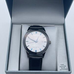 NIB GEOFFREY Beene Genuine Blue Sapphire Mens Analog Watch Style # GB8202GU